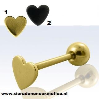 Tongpiercing Hart, Zwart