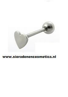 Tongpiercing Hart, Zilver