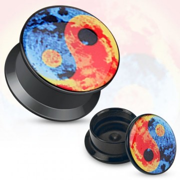 Tunnel Acryl, Yin Yang 6mm/8mm/10mm