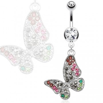 Navelpiercing, Strass Vlinder / Butterfly