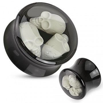 Tunnel / Plug, Acryl Skulls 10mm/12mm/14mm/16mm/18mm/20mm/22mm