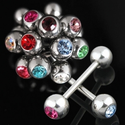 Tongpiercing met steentje