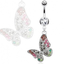 Navelpiercing, Strass Vlinder / Butterfly
